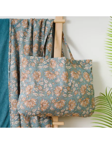 Pack Toalha Pareo + Bolsa Venus água marinha