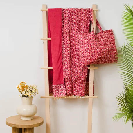Pack Toalha Pareo + Bolsa Eloina marsala