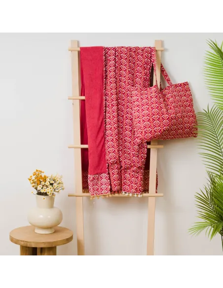 Pack Toalha Pareo + Bolsa Eloina marsala Pack Toalha Pareo + Bolsa Eloina marsala