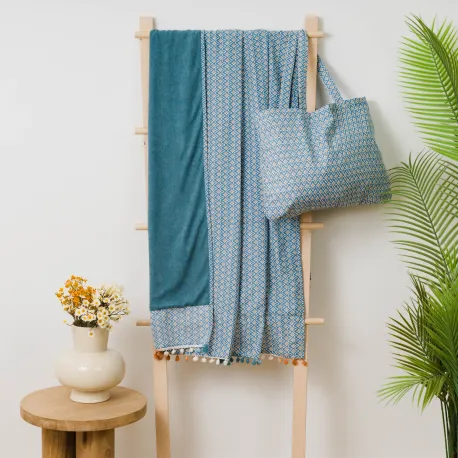 Pack Toalha Pareo + Bolsa Dulcinea água marinha