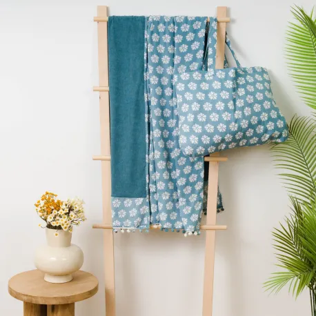 Pack Toalha Pareo + Bolsa Albena água marinha