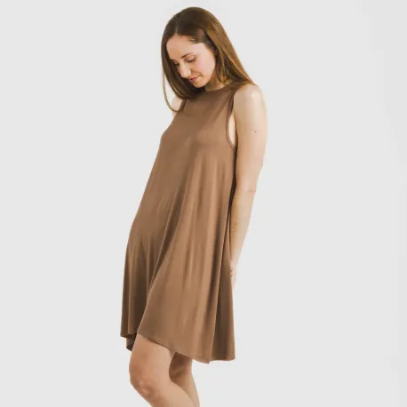 Vestido curto alças viscosa