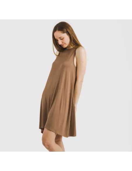 Vestido curto alças viscosa