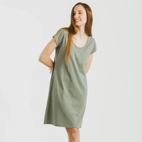 Vestido algodão liso