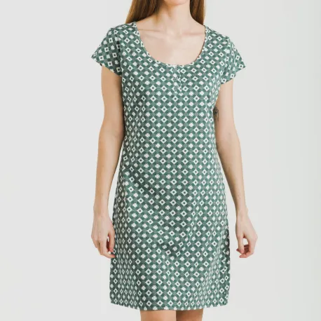 Vestido algodão Narciso azul indigo