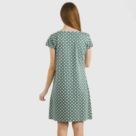 Vestido algodão Narciso azul indigo