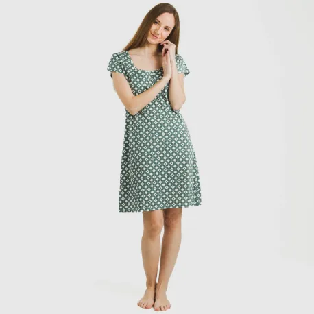 Vestido algodão Narciso azul indigo