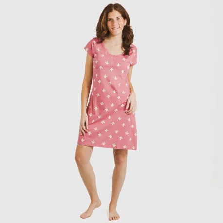 Vestido algodão Nicole marsala