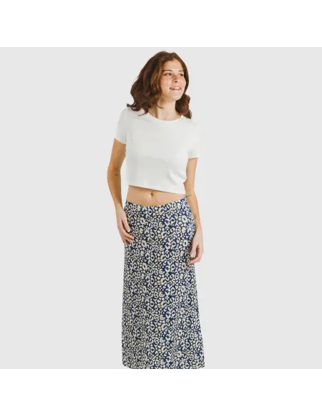 Saia midi soft Milina azul marinho Saia midi soft Milina azul marinho