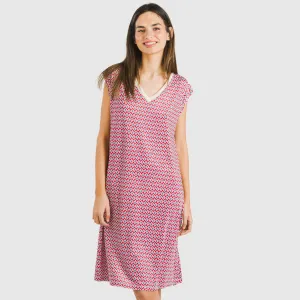 Vestido curto manga fluida soft Arizona bordeaux