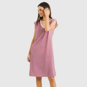 Vestido curto manga fluida soft Arizona bordeaux 2