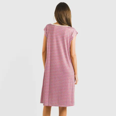 Vestido curto manga fluida soft Arizona bordeaux