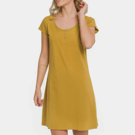 Vestido algodão liso