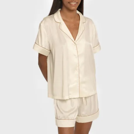 Pijama curto de manga curta Saten Friday liso