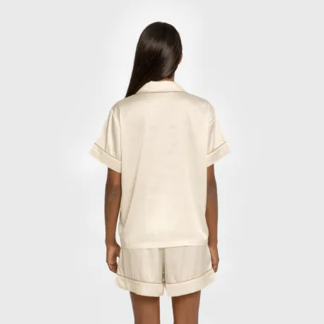 Pijama curto de manga curta Saten Friday liso
