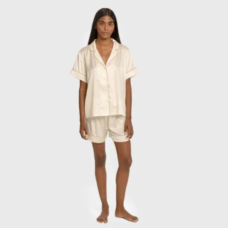 Pijama curto de manga curta Saten Friday liso