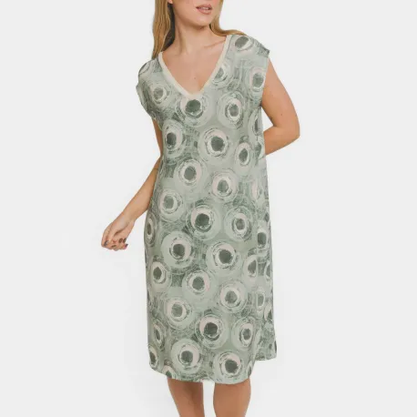 Vestido curto manga fluida soft Simila verde