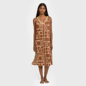 Vestido midi alças soft Rufa castanho