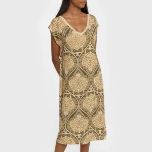 Vestido curto manga fluida soft Katerina verde 2