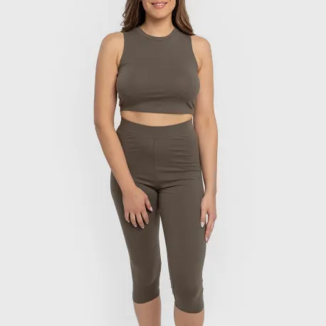 Top alças algodão desportivo liso