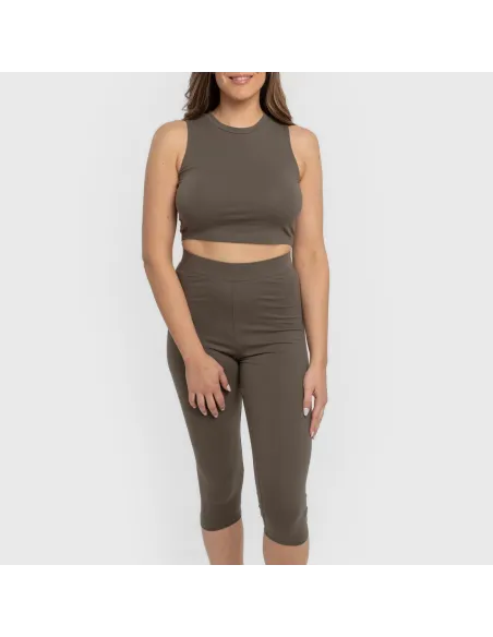 Top alças algodão desportivo liso