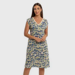 Vestido curto manga fluida soft Misuri azul