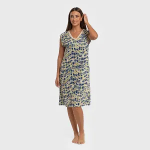 Vestido curto manga fluida soft Misuri azul 2