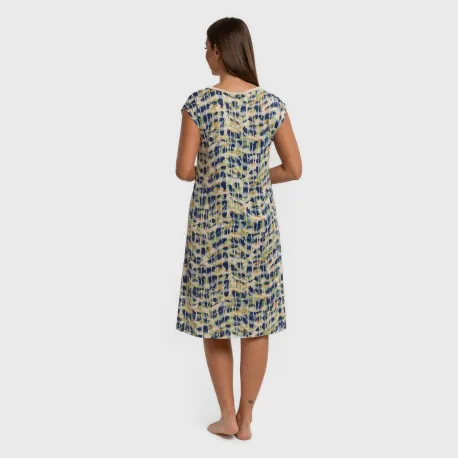 Vestido curto manga fluida soft Misuri azul