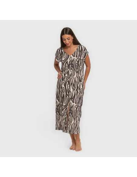 Vestido comprido manga fluida soft Aleia preto Vestido comprido manga fluida soft Aleia preto