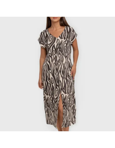 Vestido comprido manga fluida soft Aleia preto Vestido comprido manga fluida soft Aleia preto