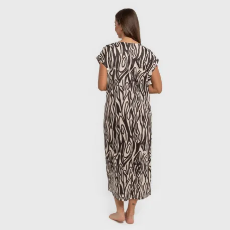 Vestido comprido manga fluida soft Aleia preto