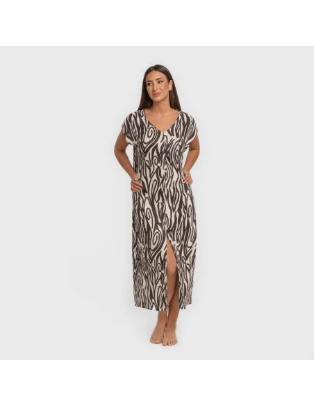 Vestido comprido manga fluida soft Aleia preto Vestido comprido manga fluida soft Aleia preto