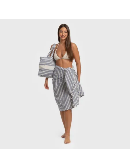 Pack Toalha Pareo + Bolsa Raya algodão