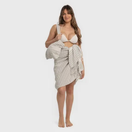 Pack Toalha Pareo + Bolsa Raya algodão