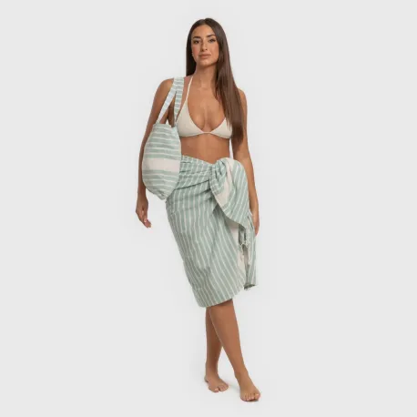 Pack Toalha Pareo + Bolsa Raya algodão