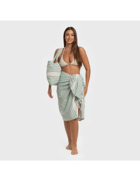 Pack Toalha Pareo + Bolsa Raya algodão