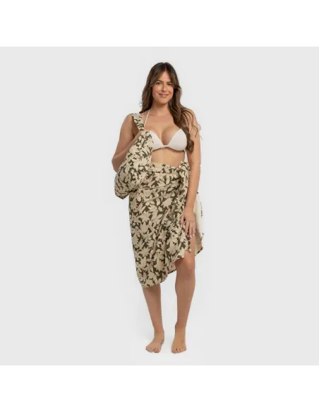 Pack Toalha Pareo + Bolsa Charamo verde caça