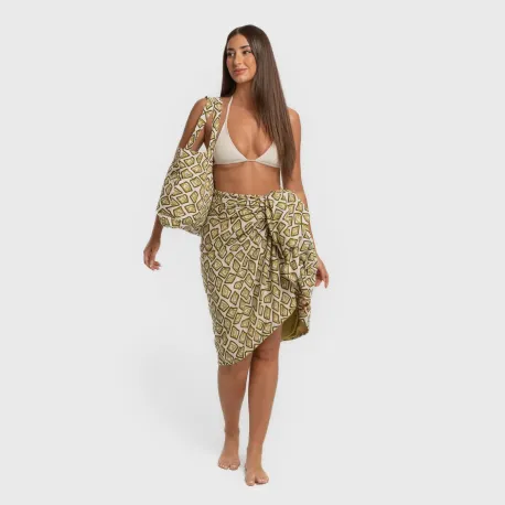 Pack Toalha Pareo + Bolsa Liuvia verde caça
