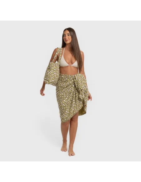 Pack Toalha Pareo + Bolsa Liuvia verde caça