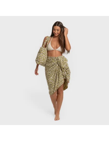 Pack Toalha Pareo + Bolsa Liuvia verde caça