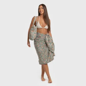 Pack Toalha Pareo + Bolsa Venus água marinha 2