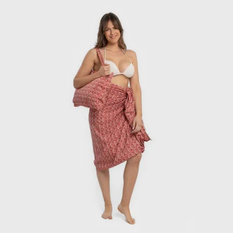 Pack Toalha Pareo + Bolsa Eloina marsala