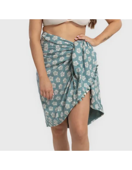 Pack Toalha Pareo + Bolsa Albena água marinha