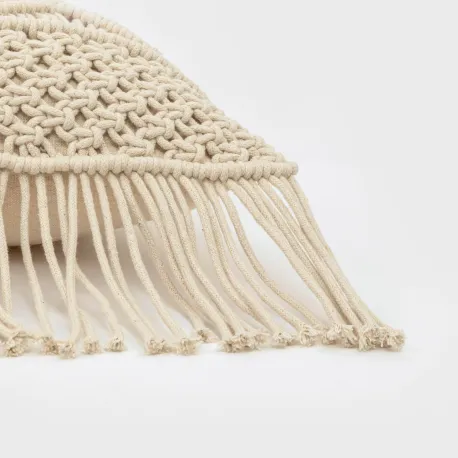 Almofada algodão macramé Cleto natural 45x45