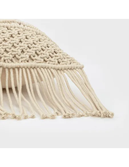 Almofada algodão macramé Cleto natural 45x45