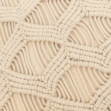 Almofada algodão macramé Chini natural 45x45
