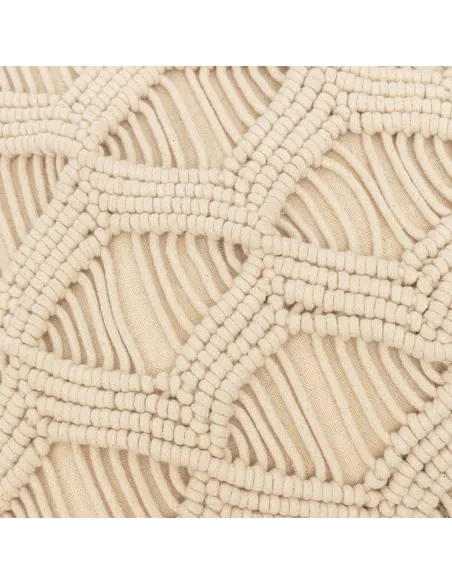 Almofada algodão macramé Chini natural 45x45