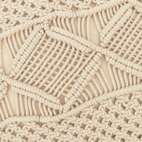 Almofada algodão macramé Megara natural 45x45