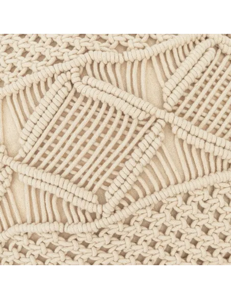Almofada algodão macramé Megara natural 45x45
