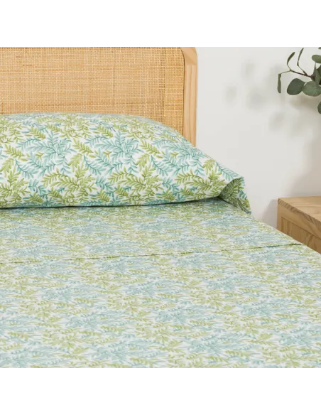 Jogo de lençóis algodão percal Zafra verde Jogo de lençóis algodão percal Zafra verde